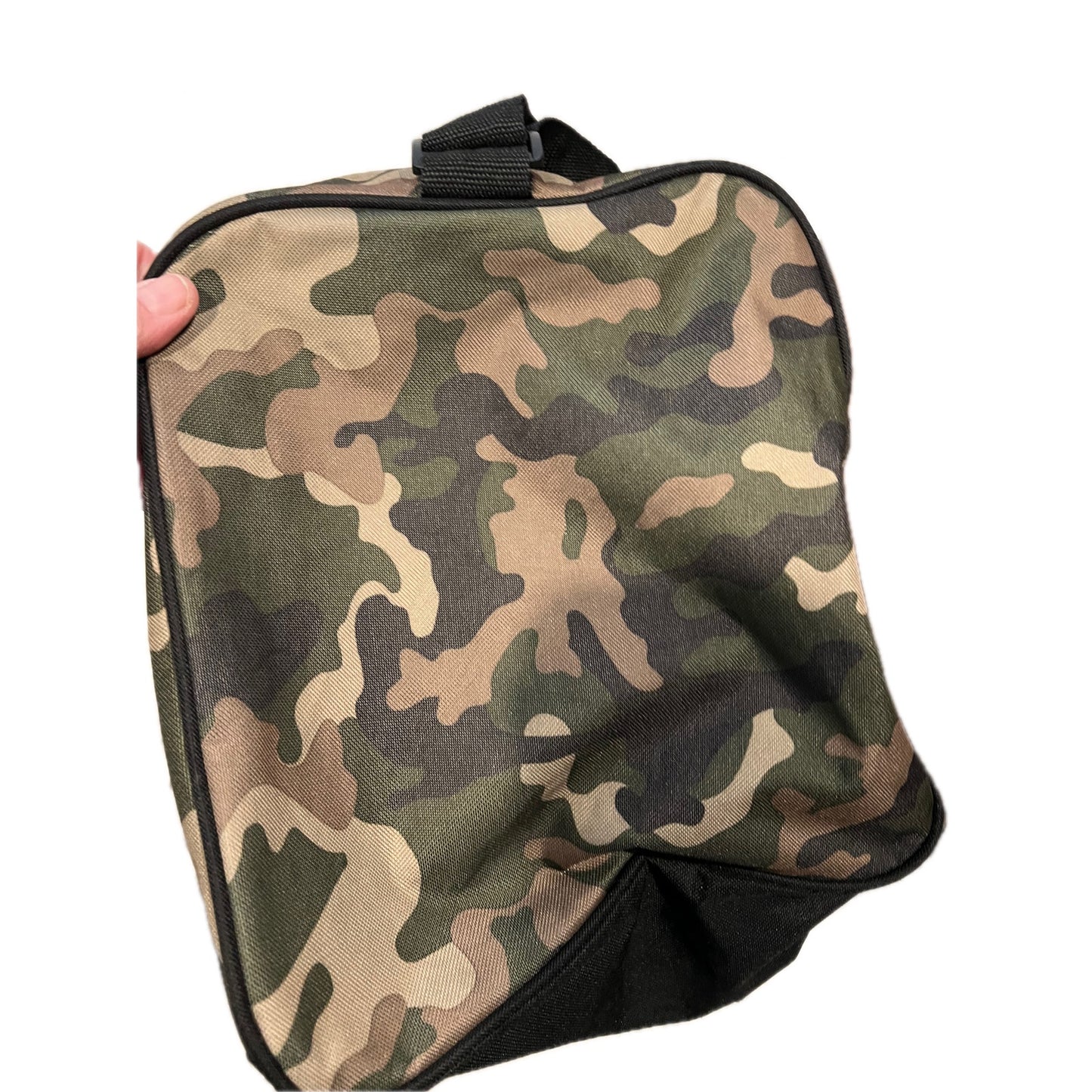 Green Black Camo Gym Duffel Bag 18x10x10