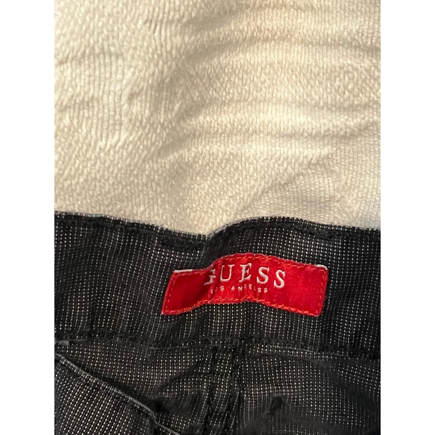 Guess Straight Fit Black Zipper Pocket Jeans Mens 34x30