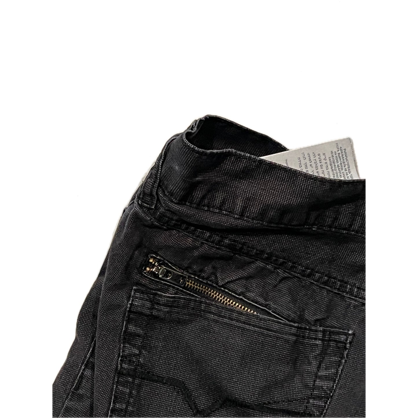 Guess Straight Fit Black Zipper Pocket Jeans Mens 34x30