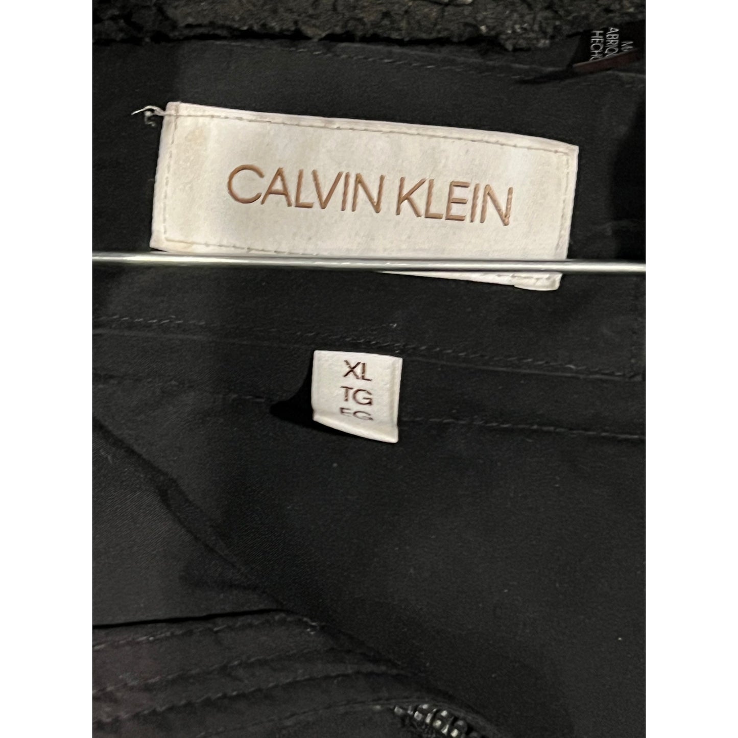 Calvin Klein Lined Parka Jacket Black Mens XL