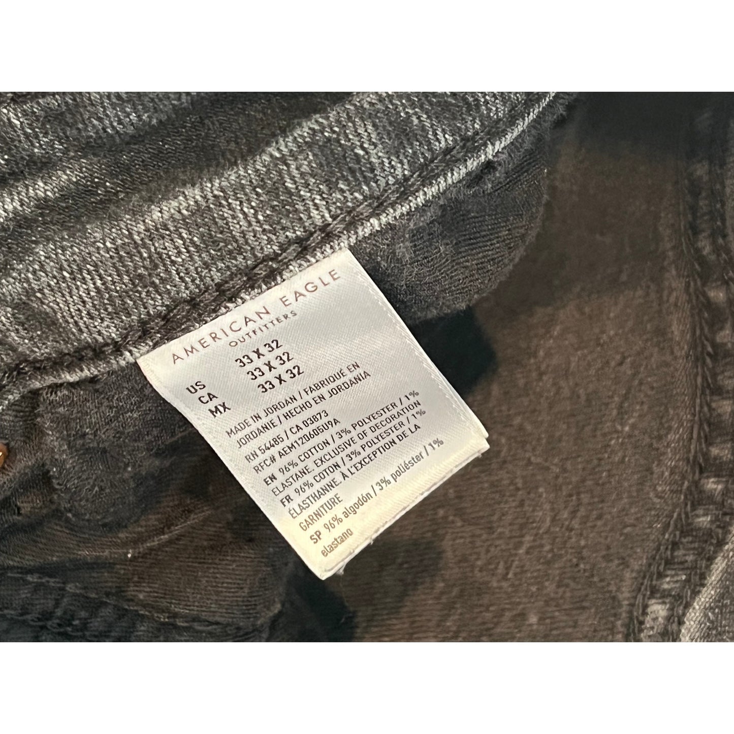Jean noir troué coupe skinny American Eagle homme 33x32