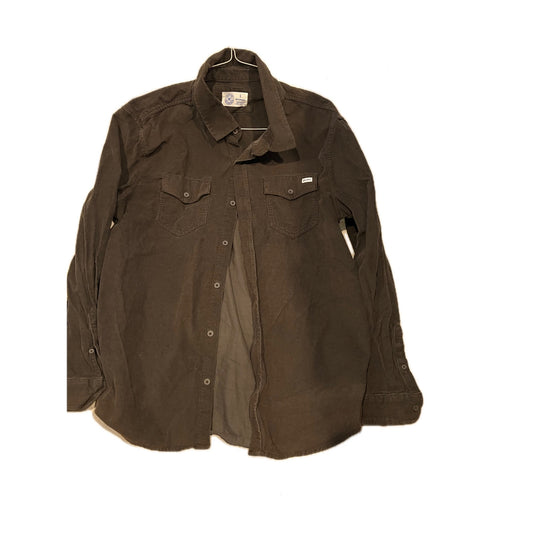 Hurley Corduroy Brown Button-Up Shirt Mens Large