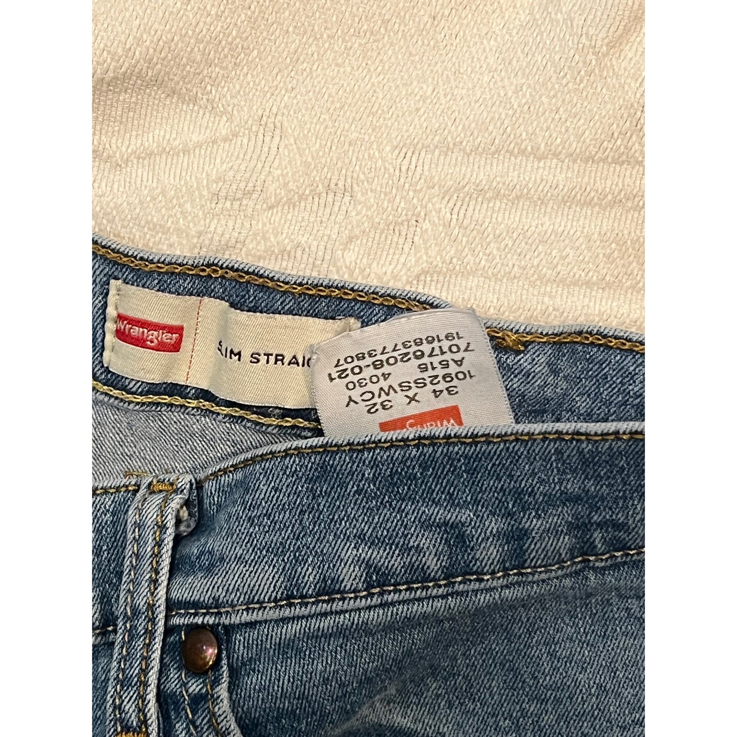 Wrangler Slim Straight Leg Jeans Mens 34x32
