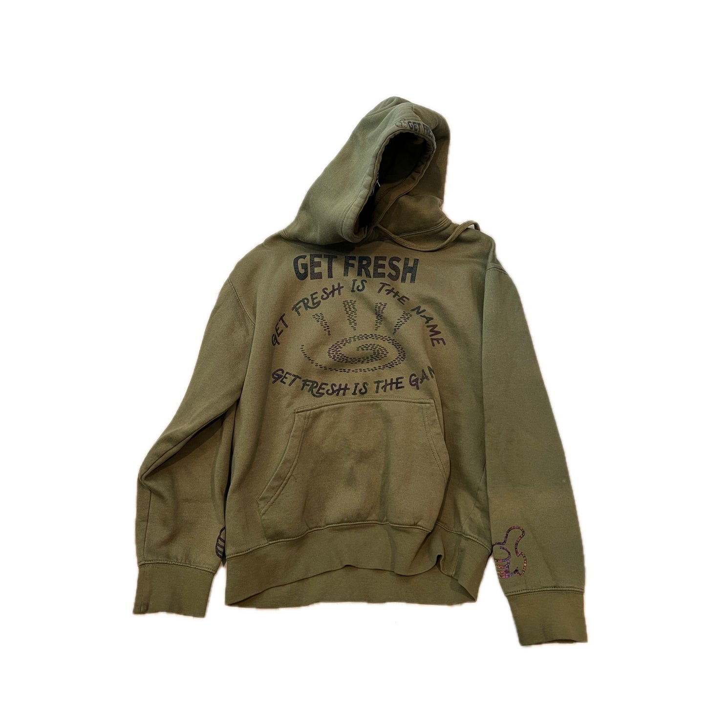 Sweat à capuche pullover vert armée homme taille M