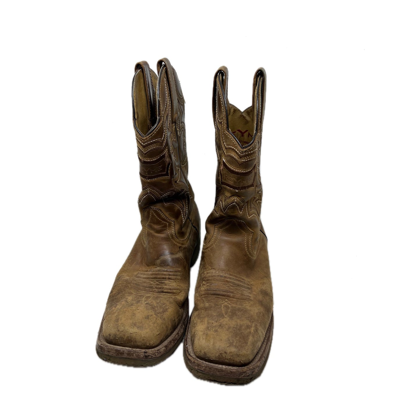 Original Reyme Square Toe Work Western Boots Hombre 11.5