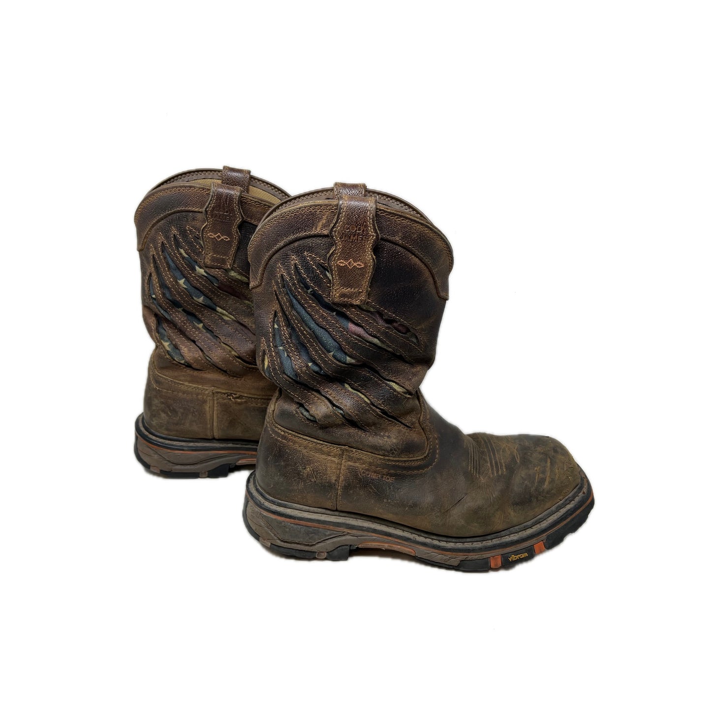 Cody James 11" Flag Wstrn Wrk Boots Nano Comp Toe Mens 11.5D