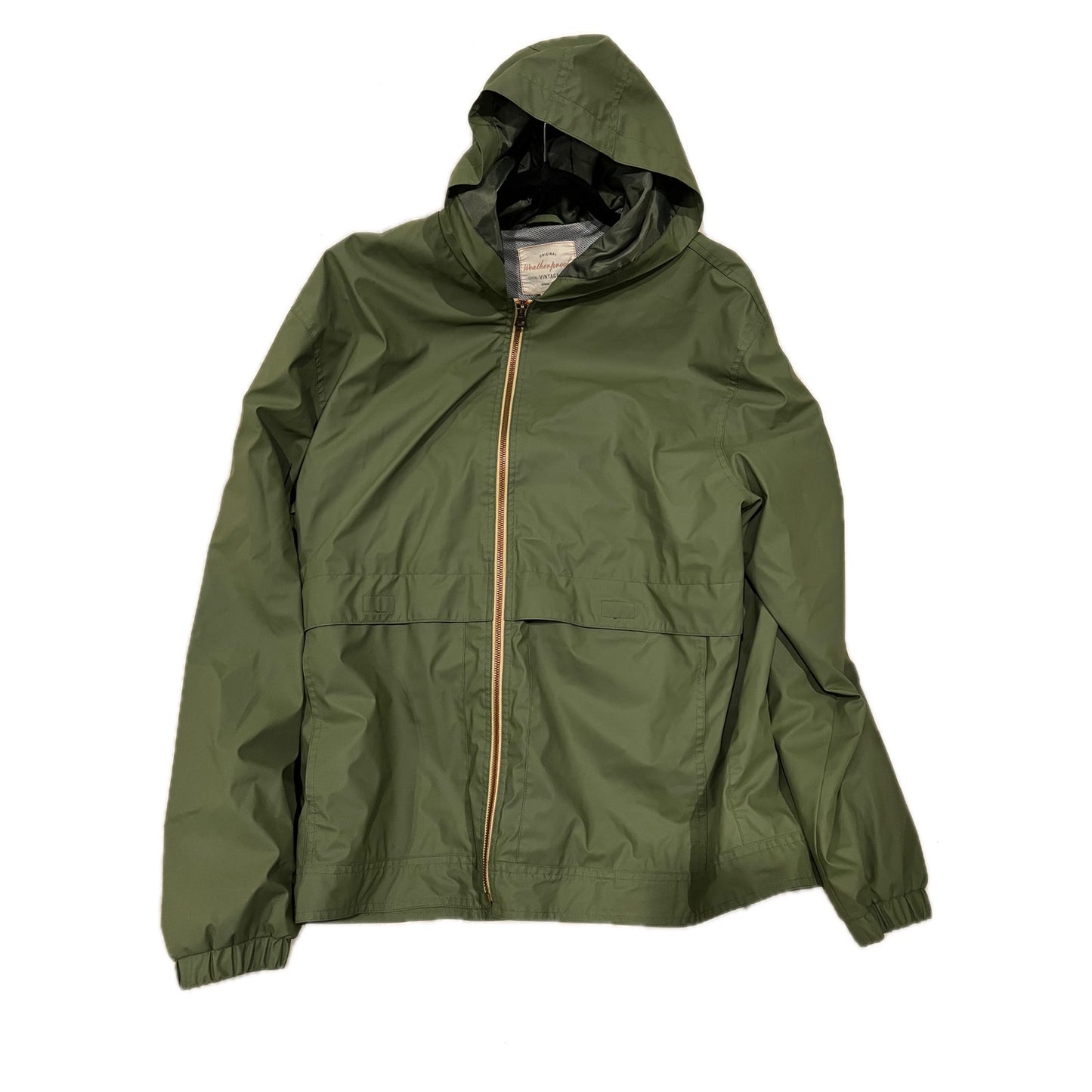 Weatherproof Green Hooded Windbreaker Mens L
