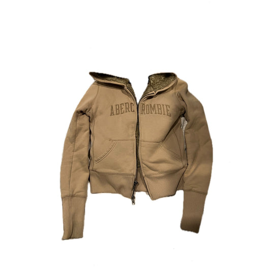 Abercrombie & Fitch Sweat à capuche zippé femme beige crème Taille L