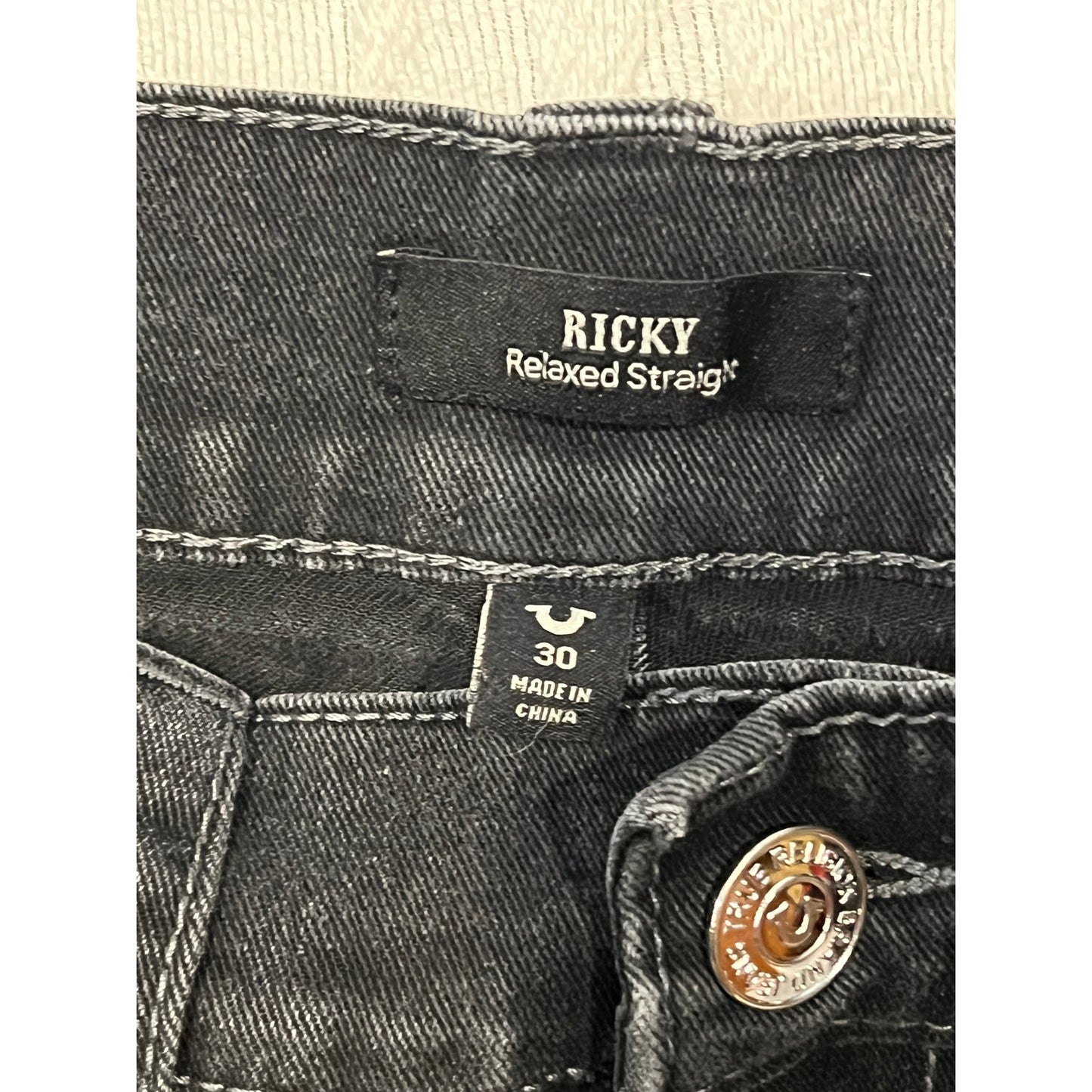 True Religion Relaxed Straight Ricky Jeans Mens 30x28
