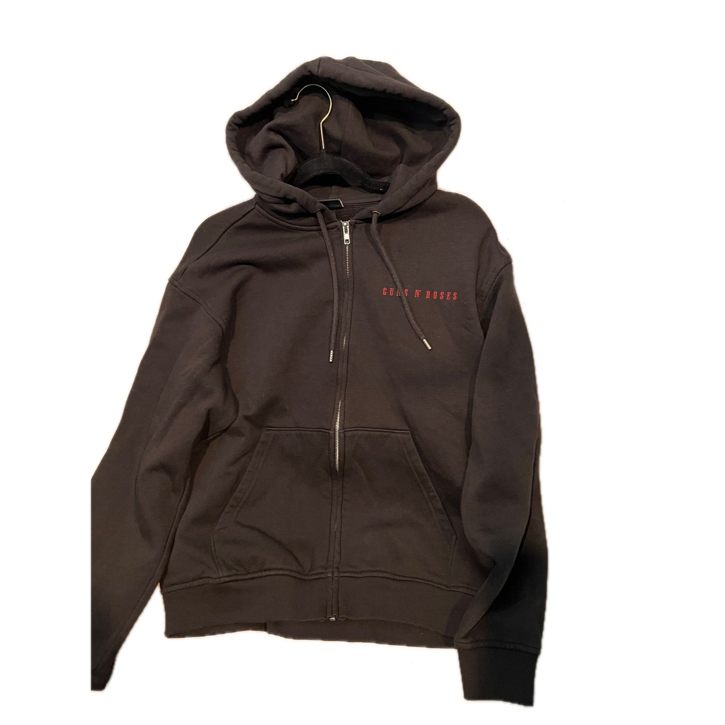 H&M + Guns N Roses Black Full Zip Up Hoodie Mens Small