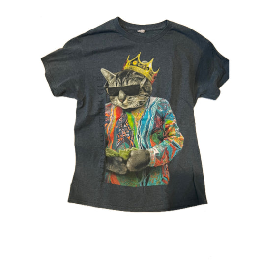 King Money Cat Black T-Shirt Mens XL