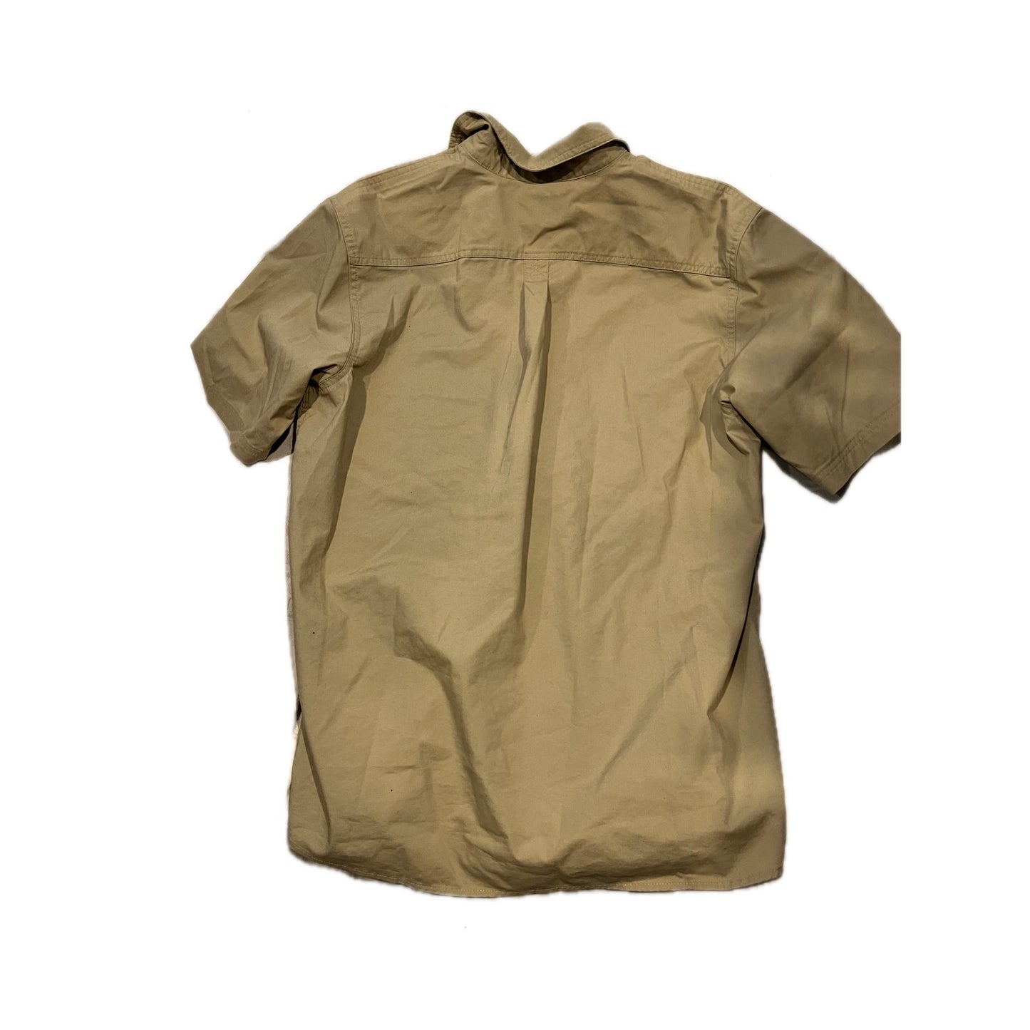 Wrangler Tan Button Down Short Sleeve Shirt Mens Large