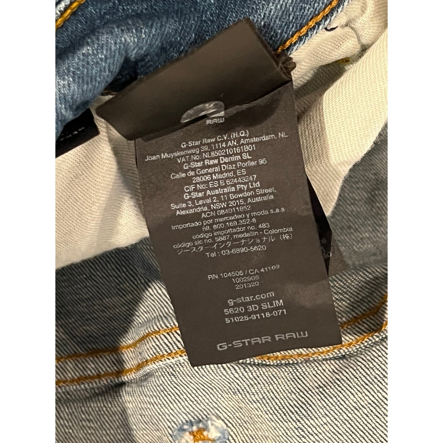 G-Star Raw 5620 3D Slim Jeans Mens 34x32