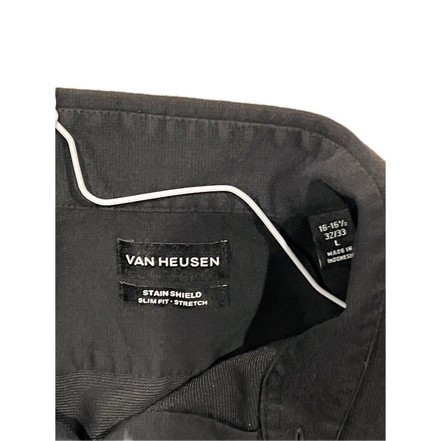 Van Heusen Stain Shield Slim Dress Shirt Mens L 16.5/32-33