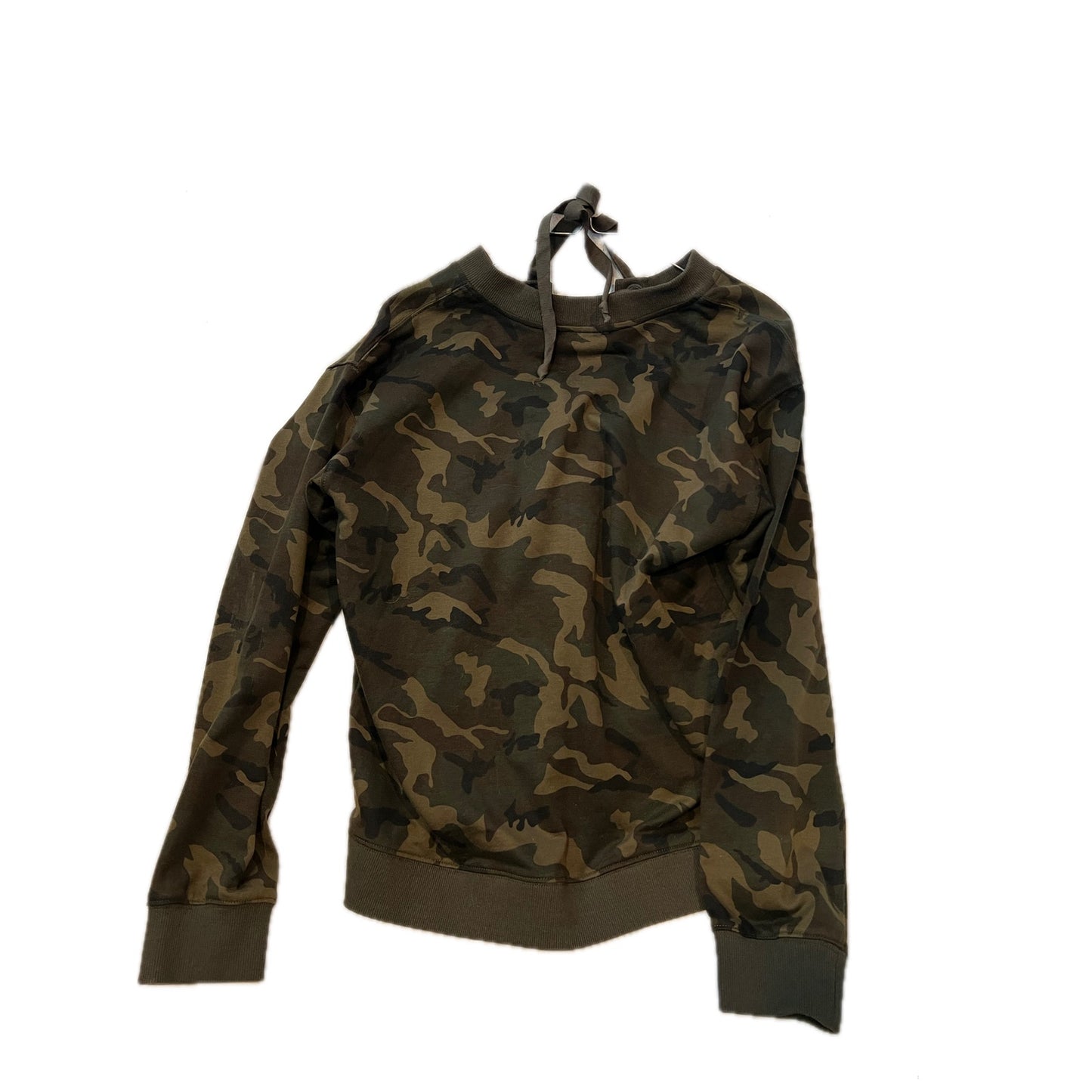 Suéter LuLu's Army of One con cordones de camuflaje verde, talla M de mujer