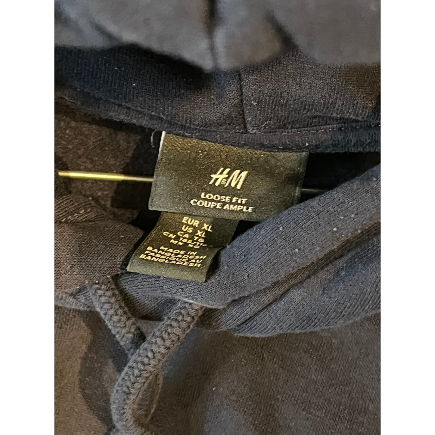 H&M Loose Fit Pullover Black Hoodie Mens XL