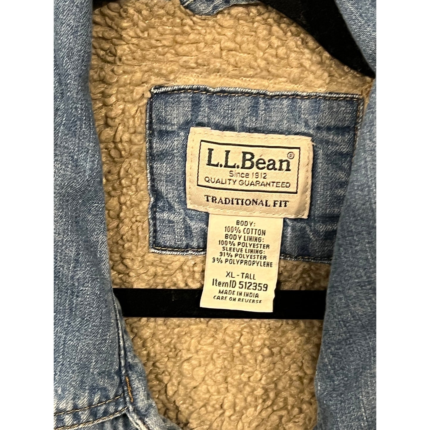 LL Bean Denim Sherpa Insulated Snap Shirt Jckt Mens XL Tall