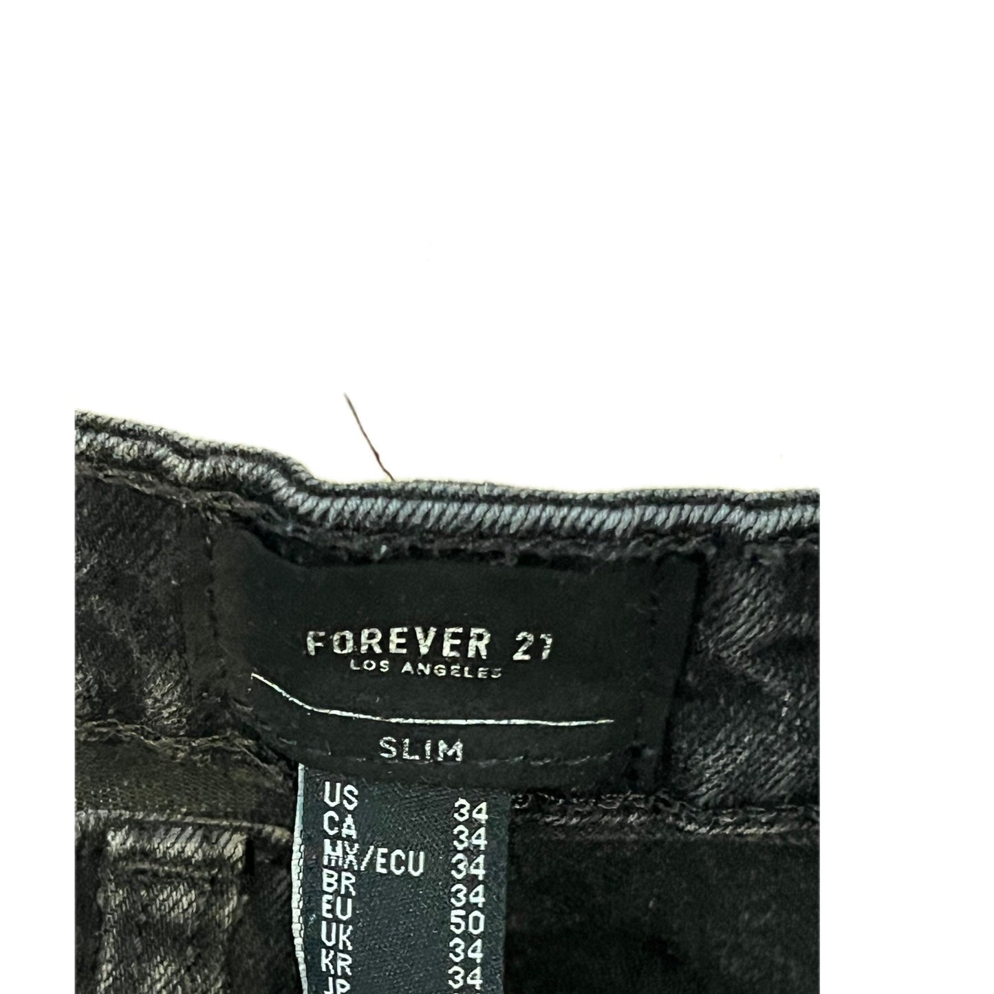 Forever 21 Jean Slim Homme Noir Homme 34x30
