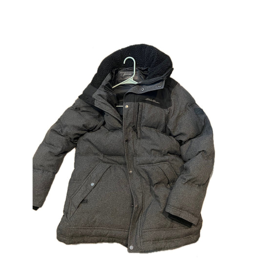 Eddie Bauer Green Black Down Puffer Jacket Mens Large