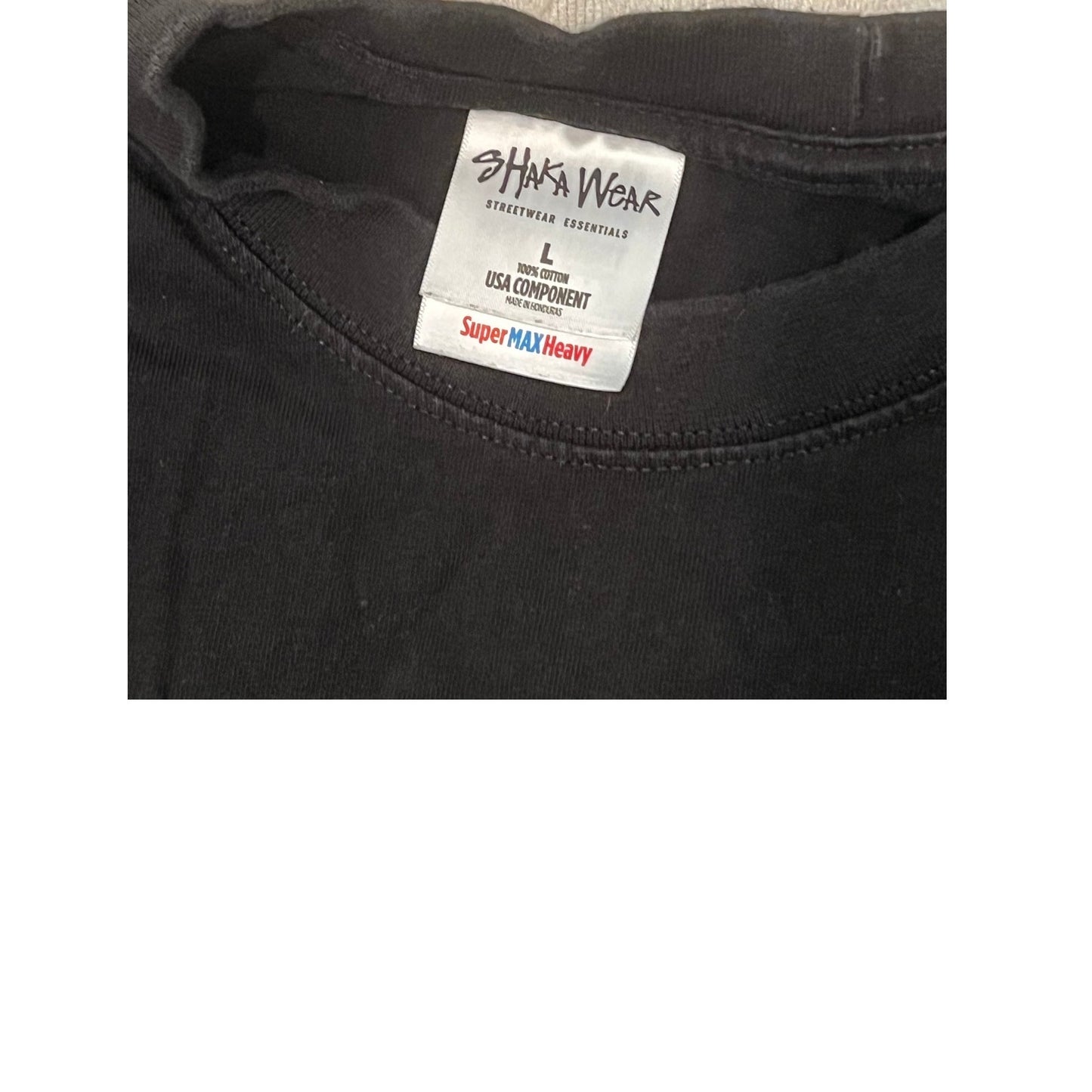 Shaka Wear Black Super Max Heavy T-Shirt Mens L