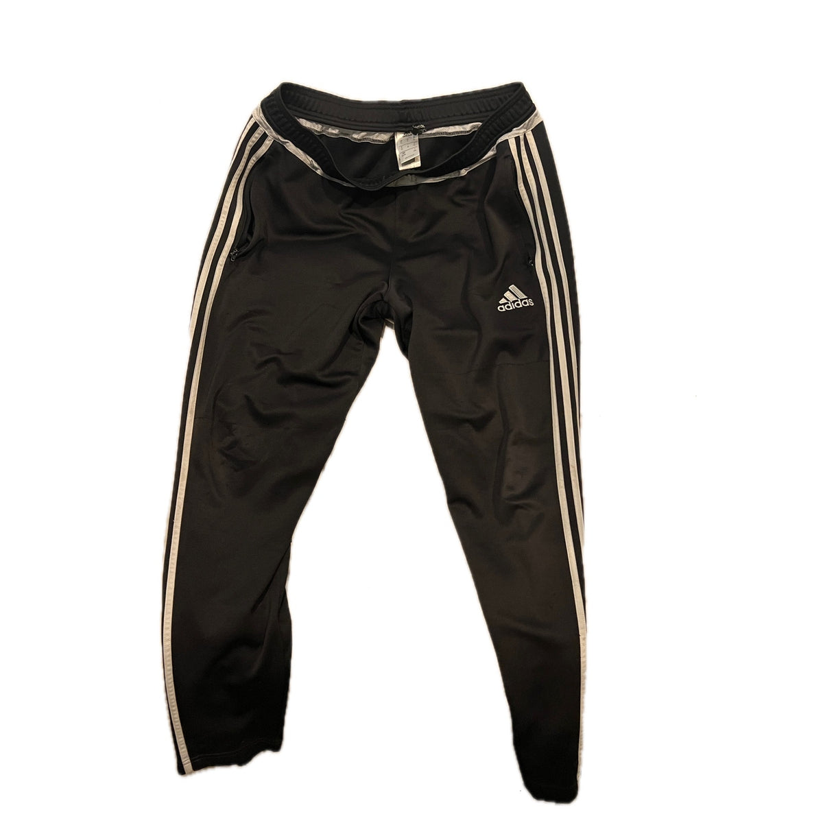 Adidas Black White 3 Stripe Trackpants Mens XL