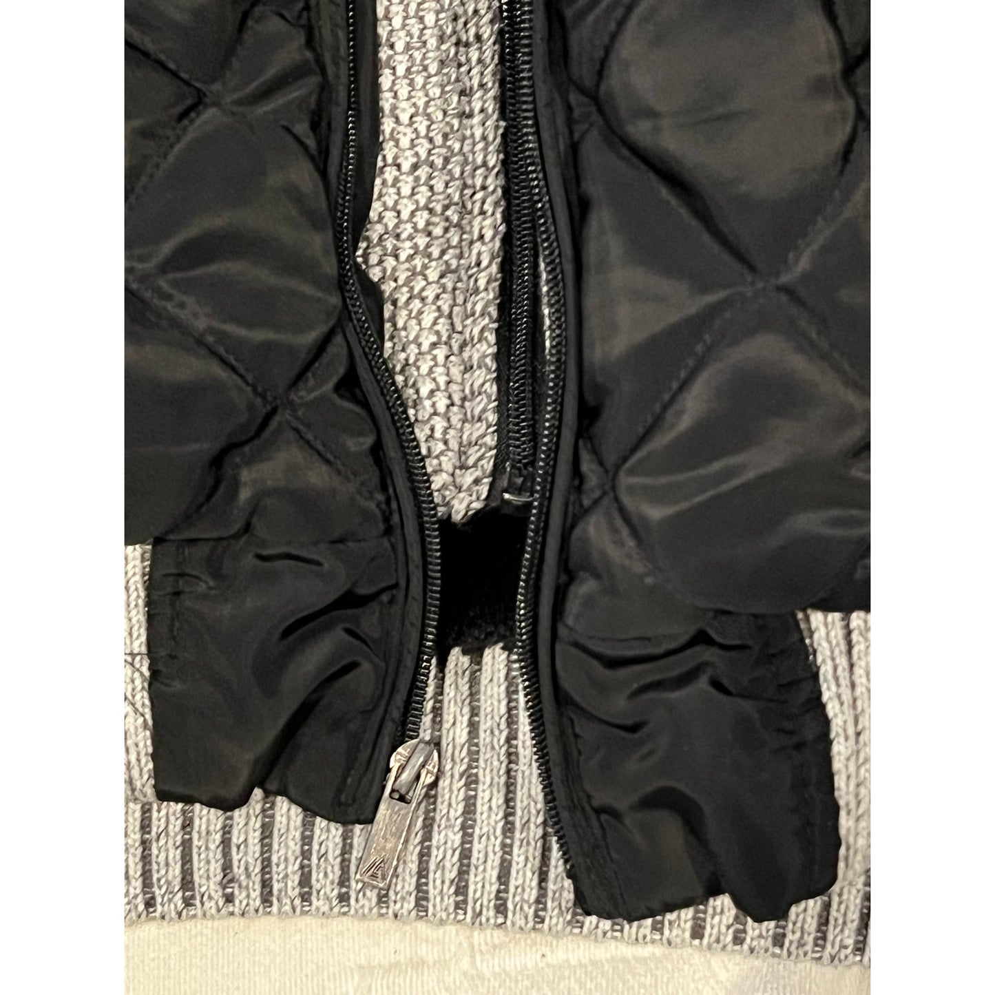 Marc Asher Sweater Poly Combo Double Zip  Hooded Jckt Mens M