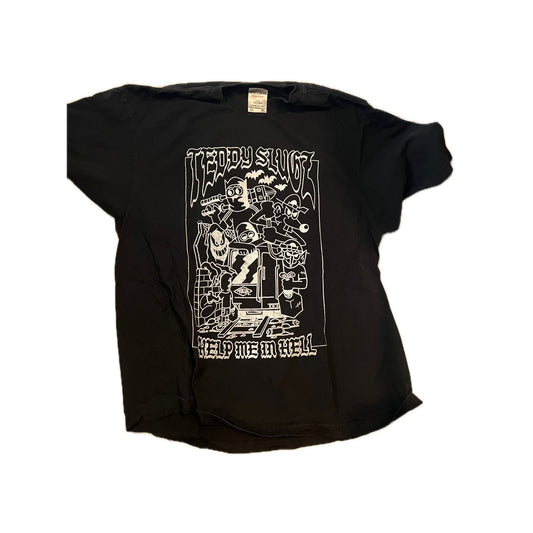 Teddy Slugz Help Me In Hell Shaka Black T-Shirt Mens XL