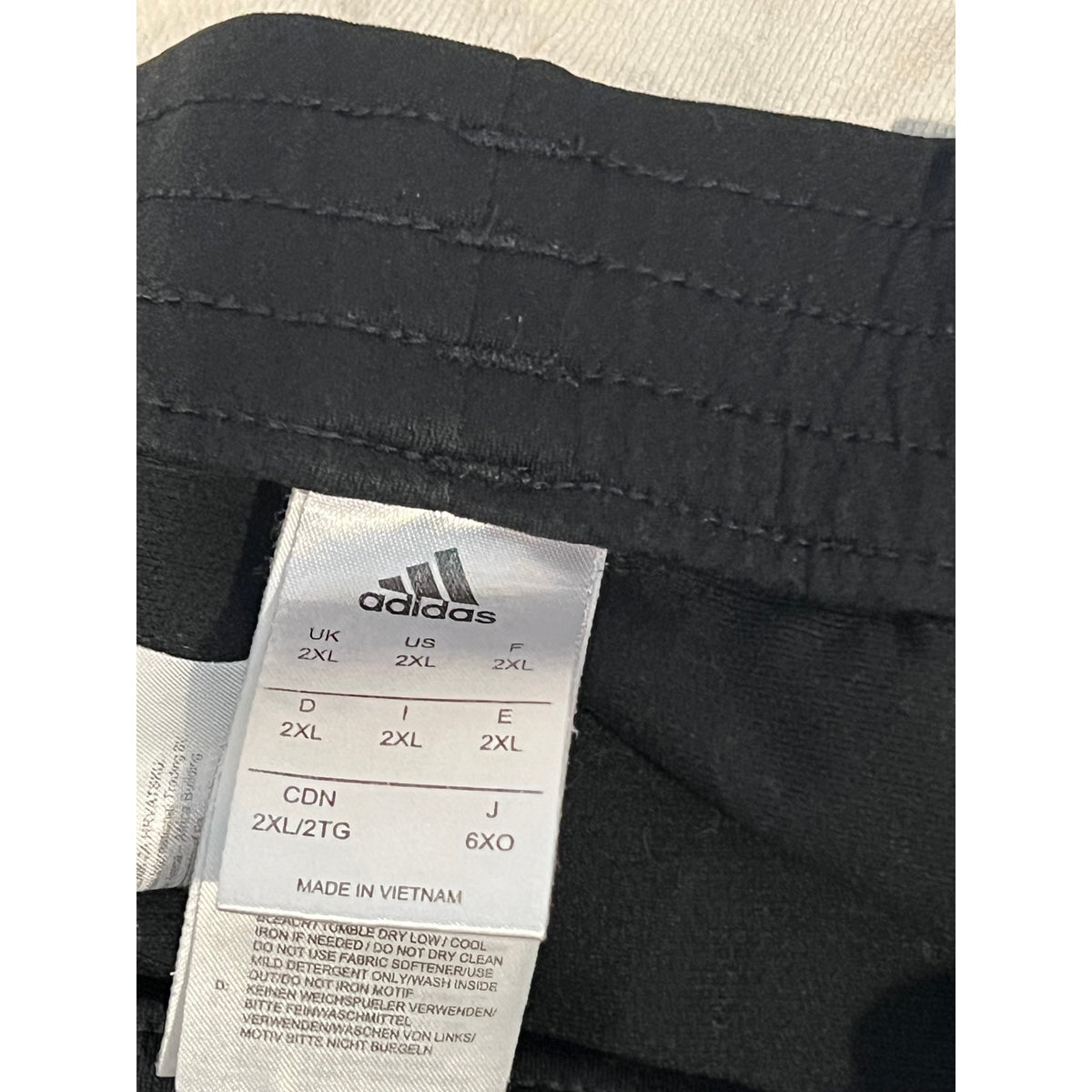 Adidas Black Red Three Stripe Athletic Shorts Mens XXL