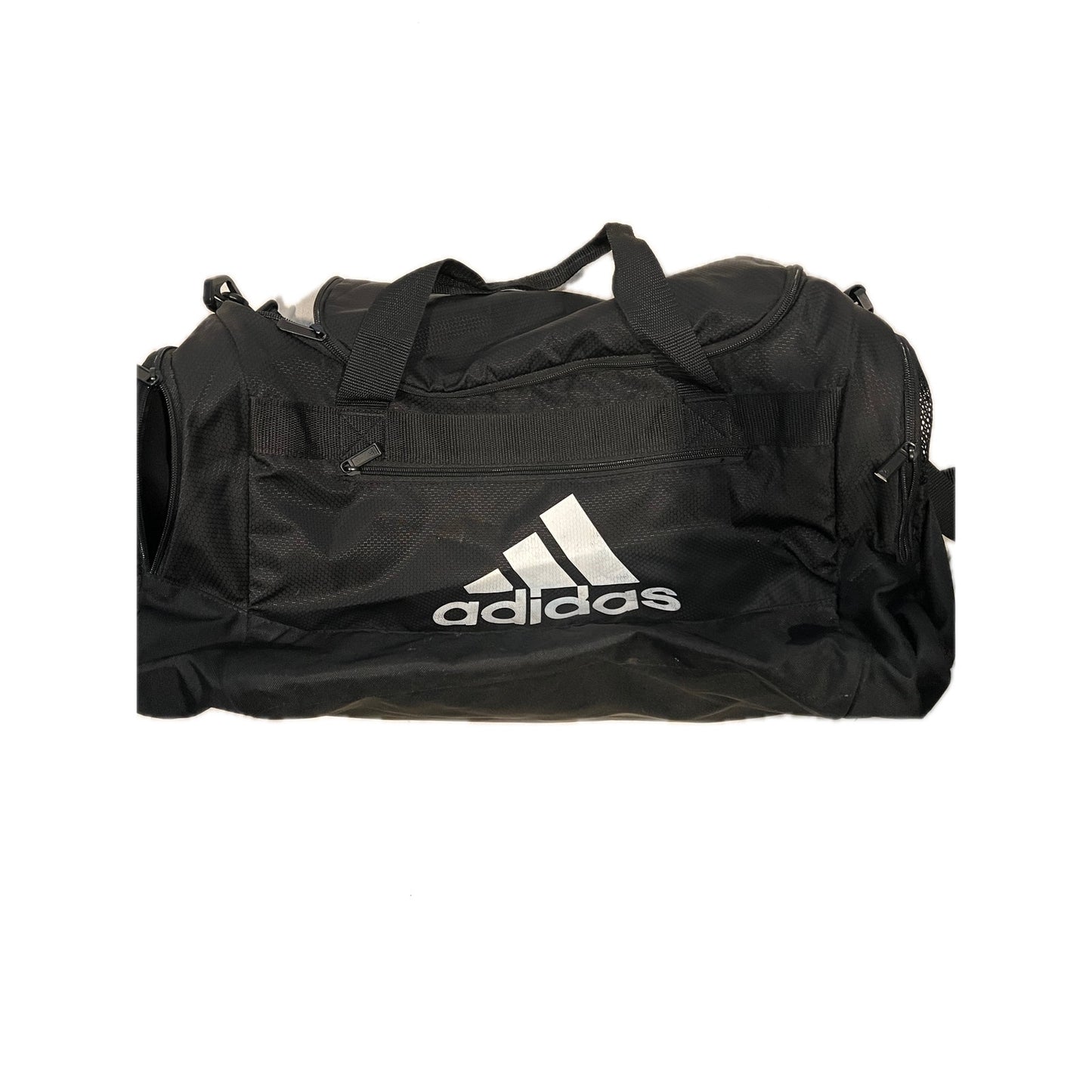 Adidas Defender Medium 20"x12"x10" White Black Duffel Bag