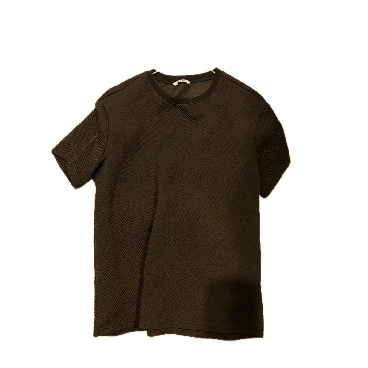 Runcati Cableknit Short Sleeve Pullover Black Mens Medium