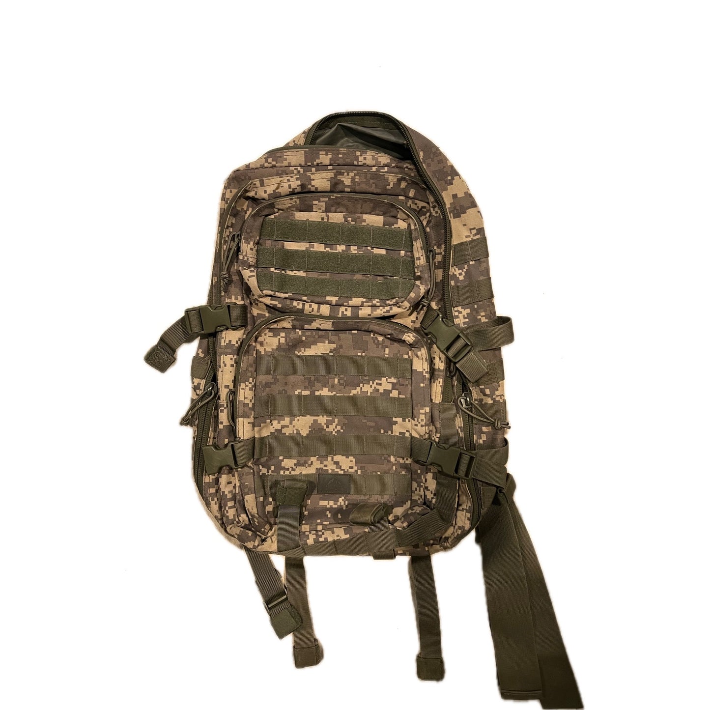 No Label Green Brown Camo XL Tactical Backpack