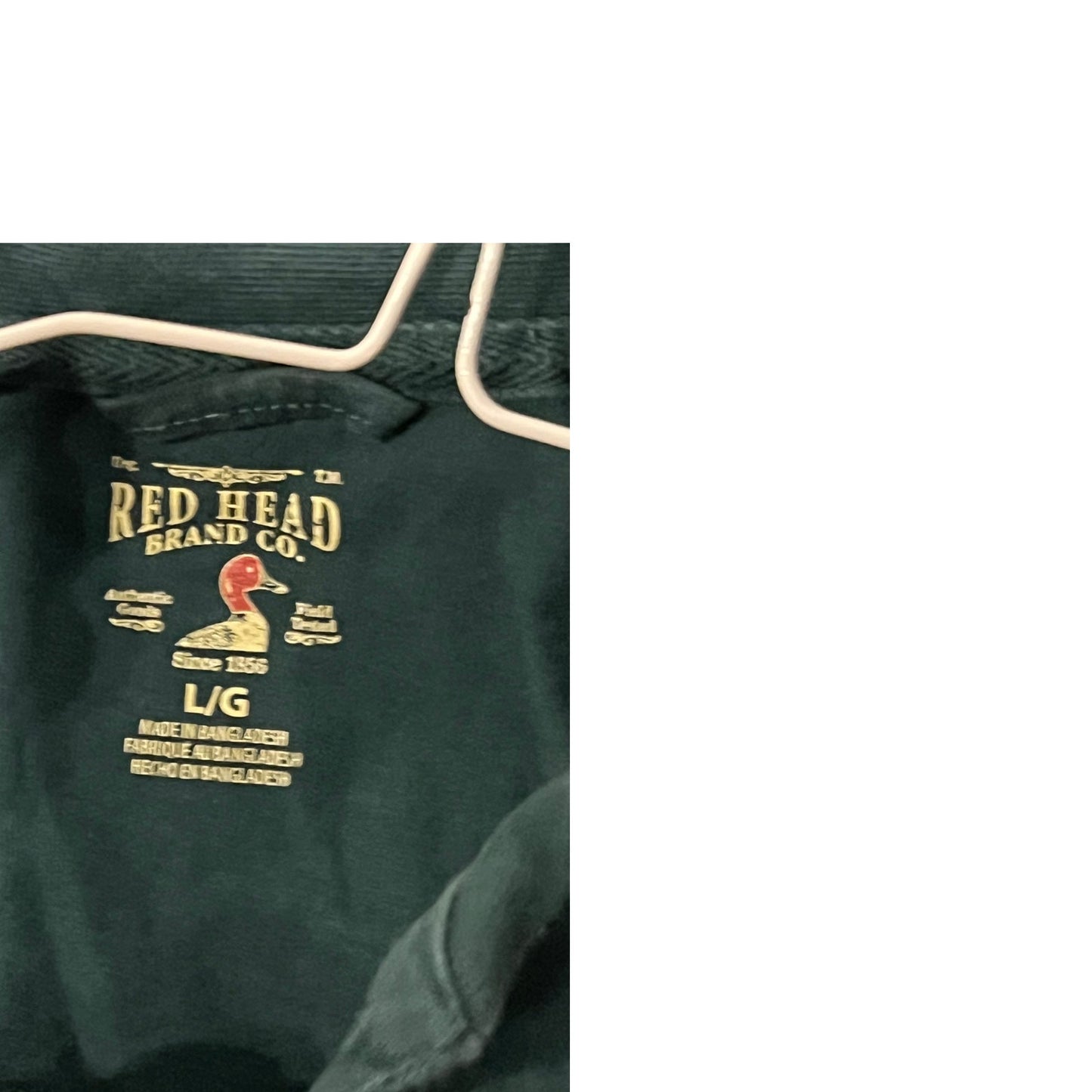 Camisa de rugby verde con cuarto de botón Redhead para hombre, talla L