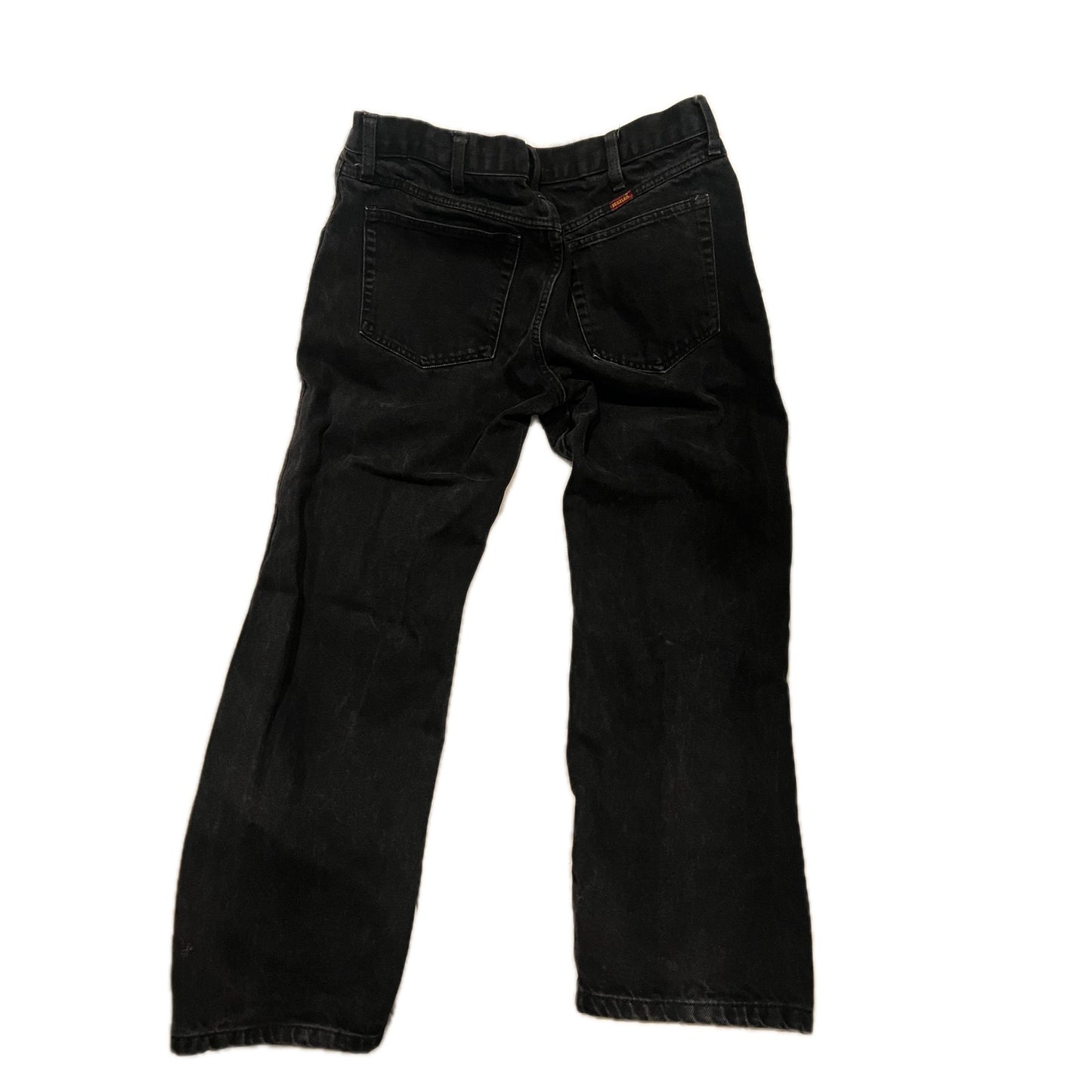 Rustler Straight Fit Black Jeans Mens 30x27