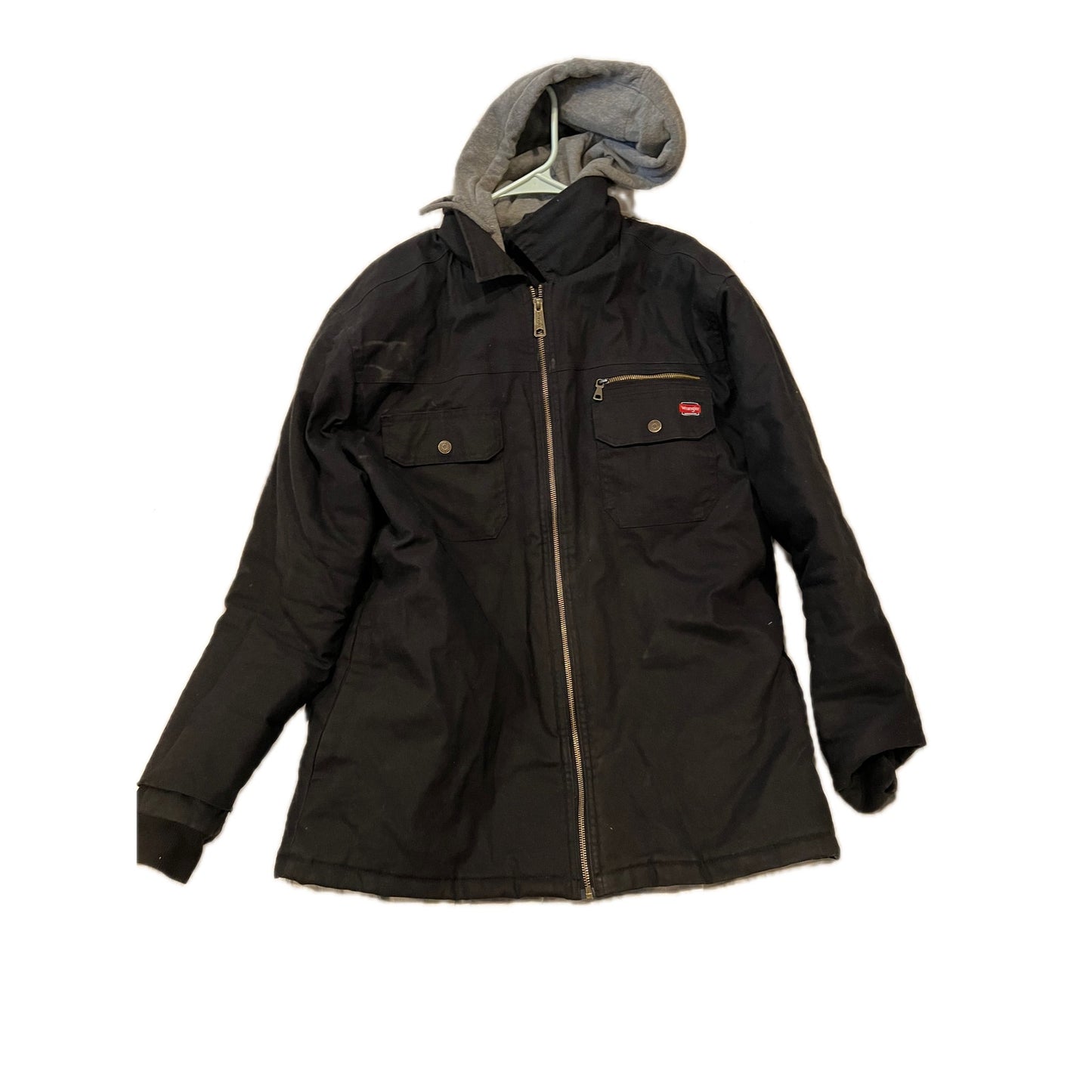 Wrangler Workwear Insulated Denim Hooded Jacket Mens Large