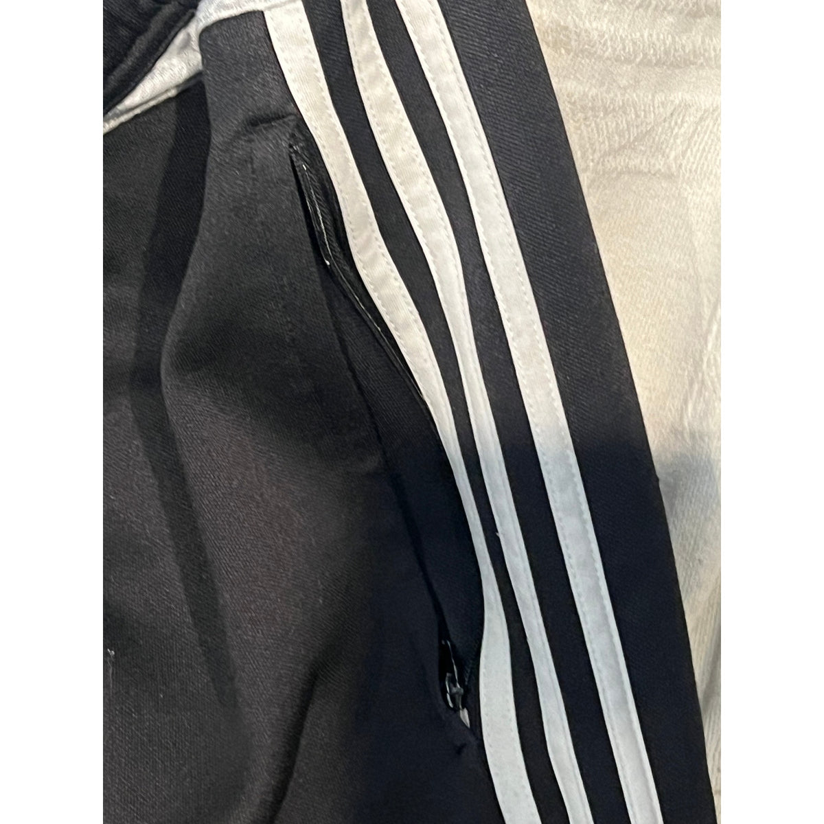 Adidas Black White 3 Stripe Trackpants Mens XL