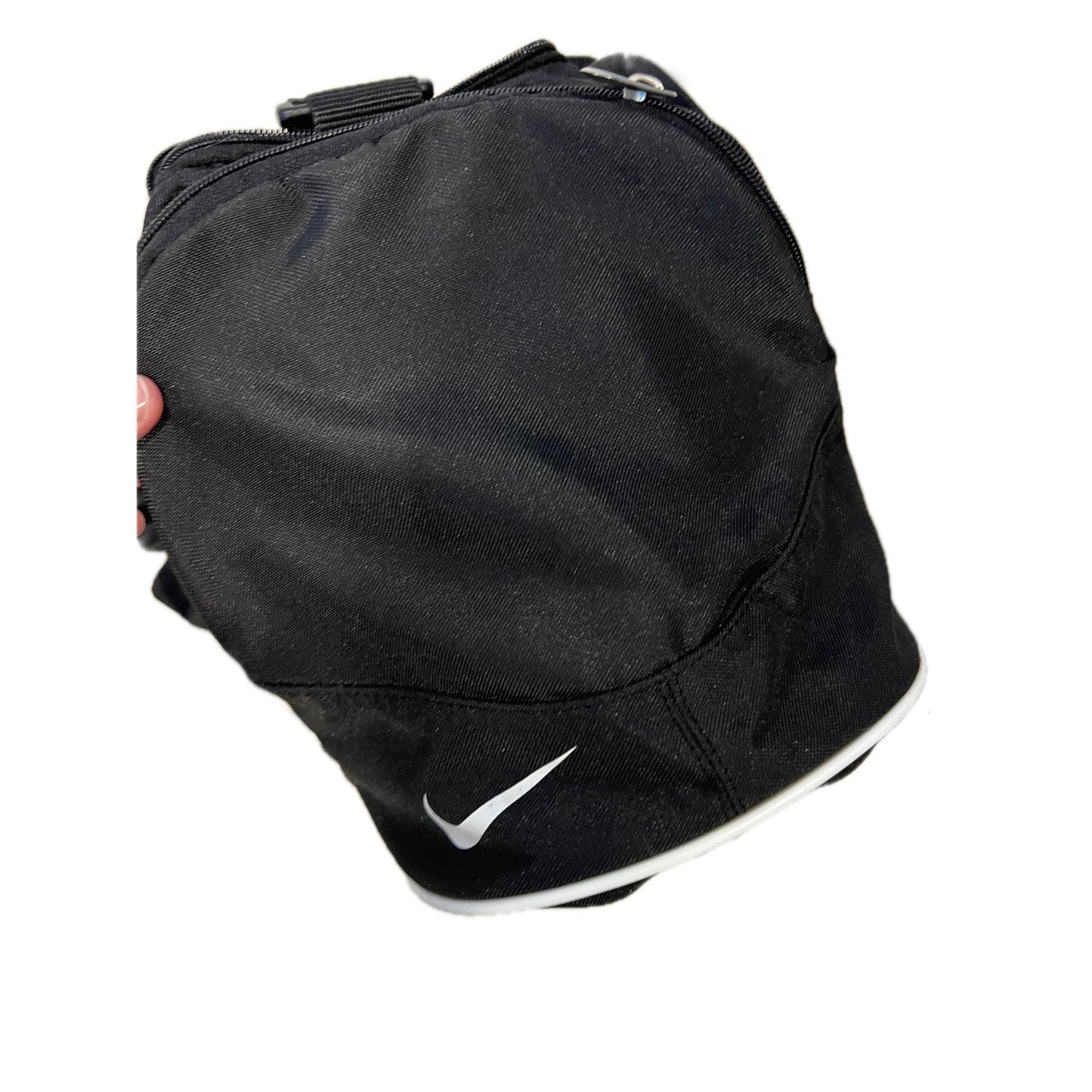 Nike Small Black White Duffel Gym Bag 16"x8"x8"