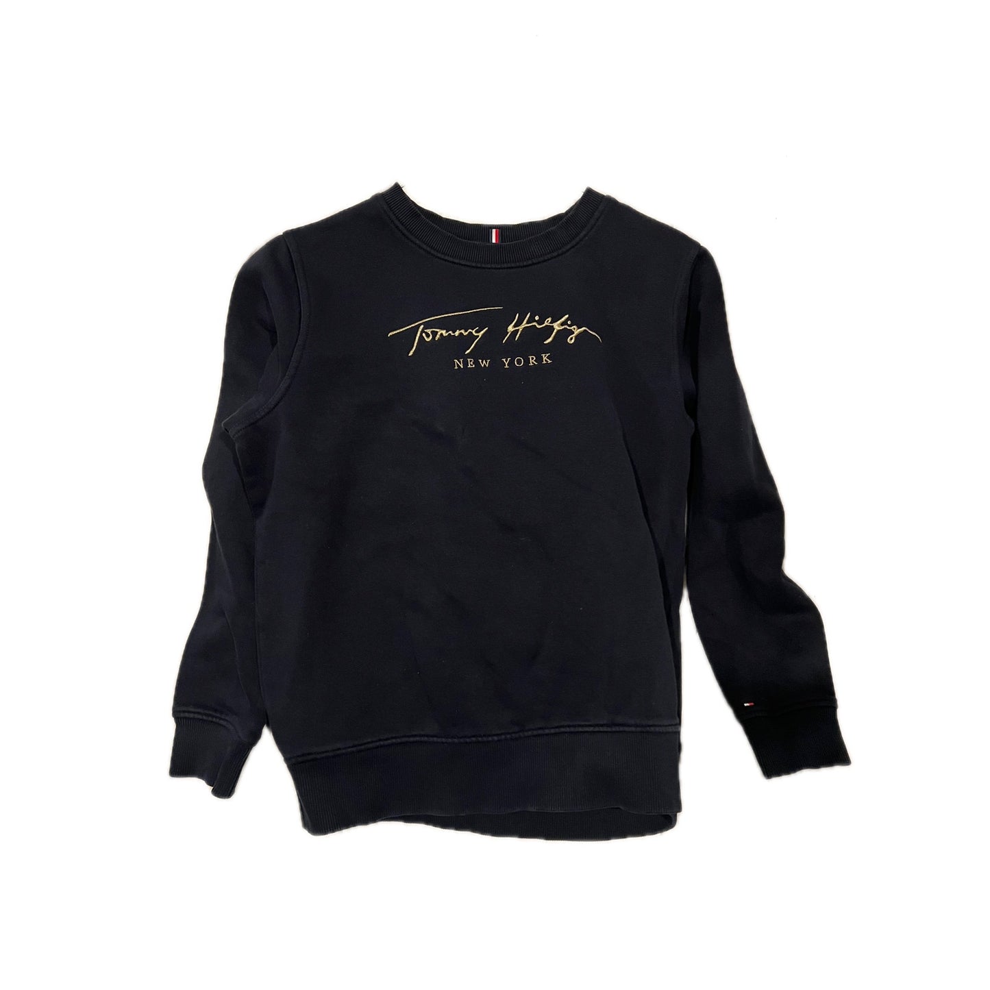 Sudadera con cuello redondo y logo azul marino Tommy Hilfiger para hombre (talla XS)
