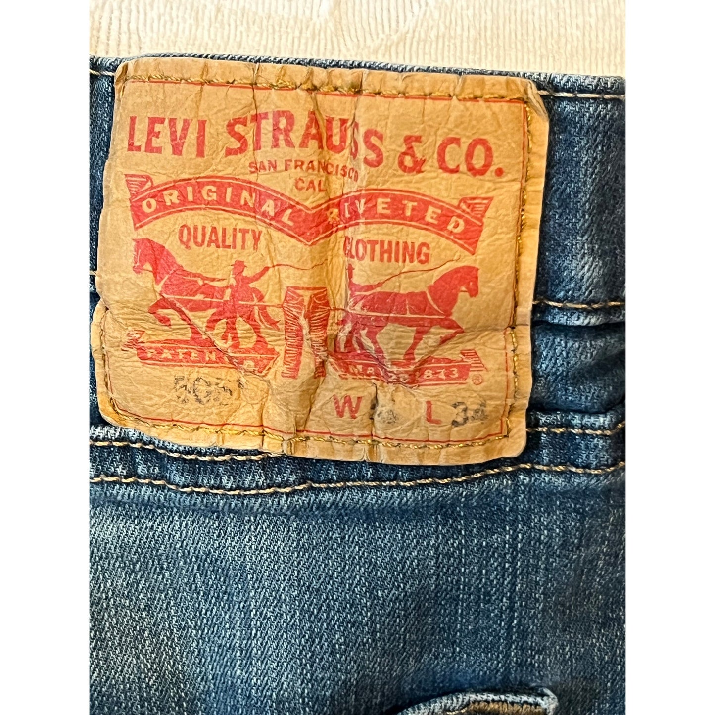 Levi's 505 Regular Straight Leg Blue Jeans Mens 38x34