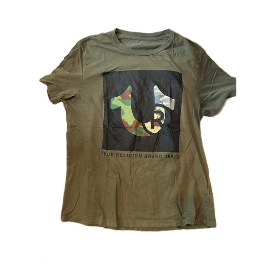 True Religion Graphic Olive Green T-Shirt Mens L