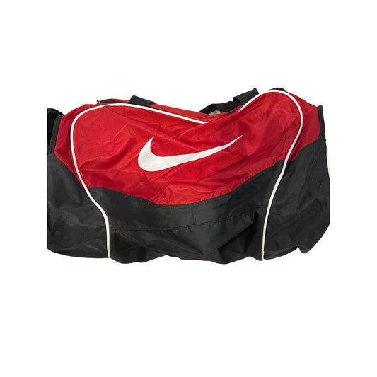 Nike Brasilia 9.5 Red Black Medium 60L Duffel Gym Bag