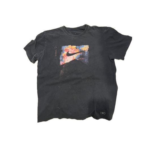 The Nike Tee Black with Tye Dye Nike Logo Mens Large