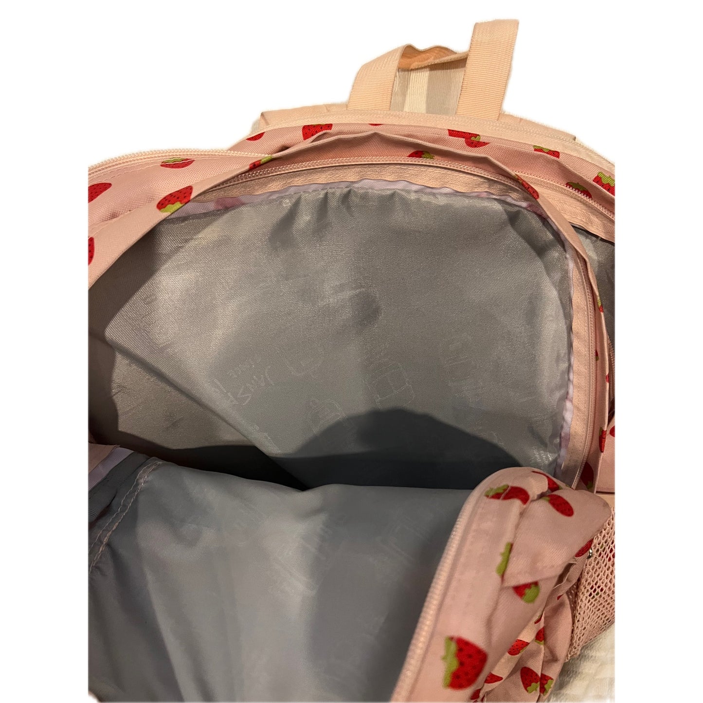 JanSport Pink Strawberry Big Student 3 Section Backpack