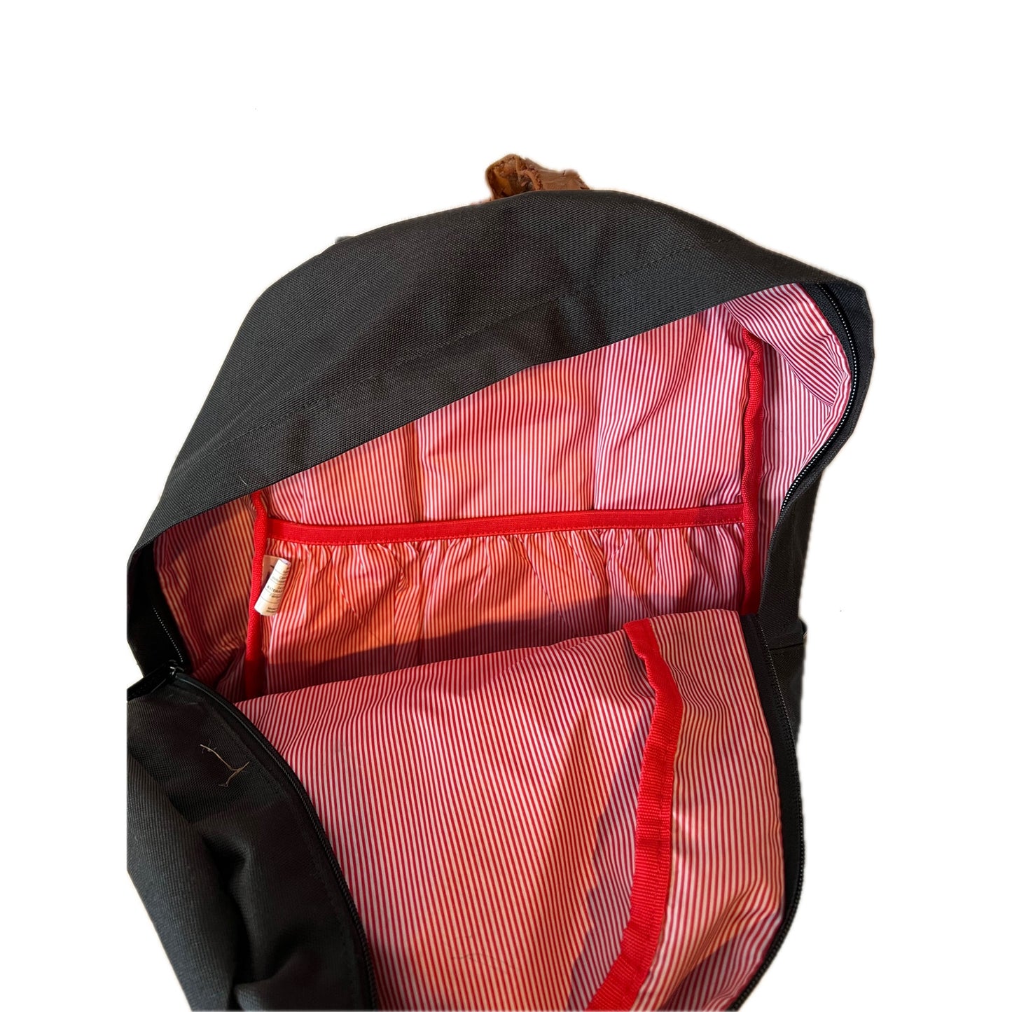 Herschel Supply Co Red Black Faux Leather Bottom Backpack