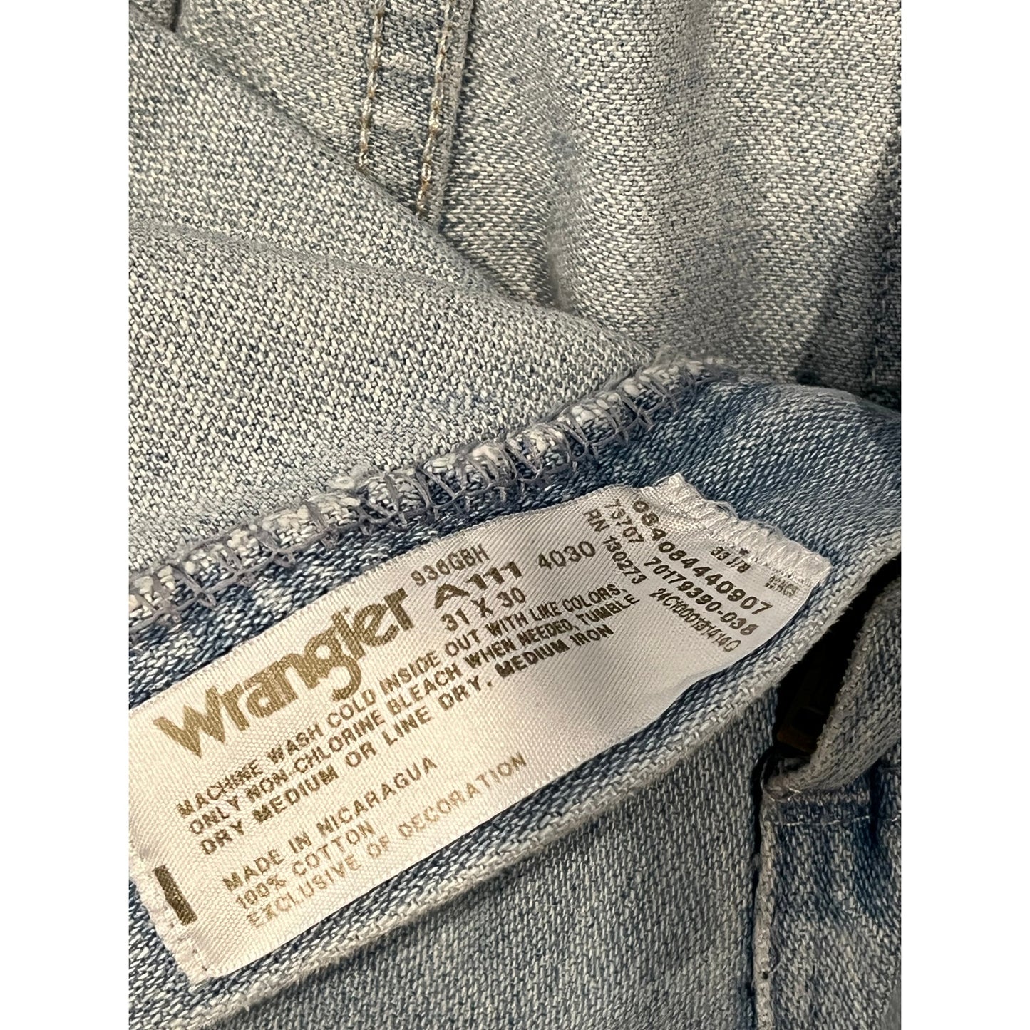 Wrangler Straight Fit Jeans A111 4030 Mens 31x30