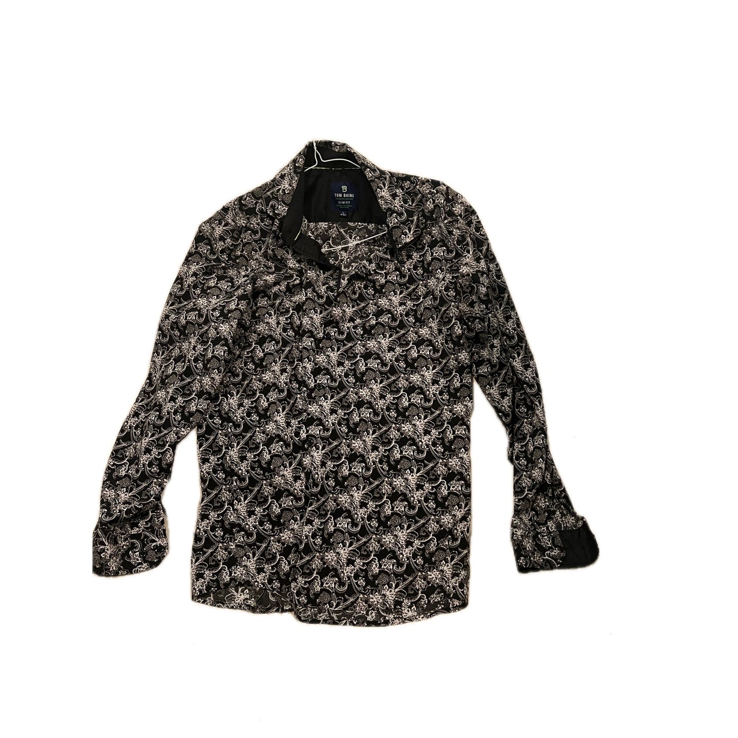 Tom Baine Slim Fit Long Sleeve Paisley Shirt Mens L 16-16.5