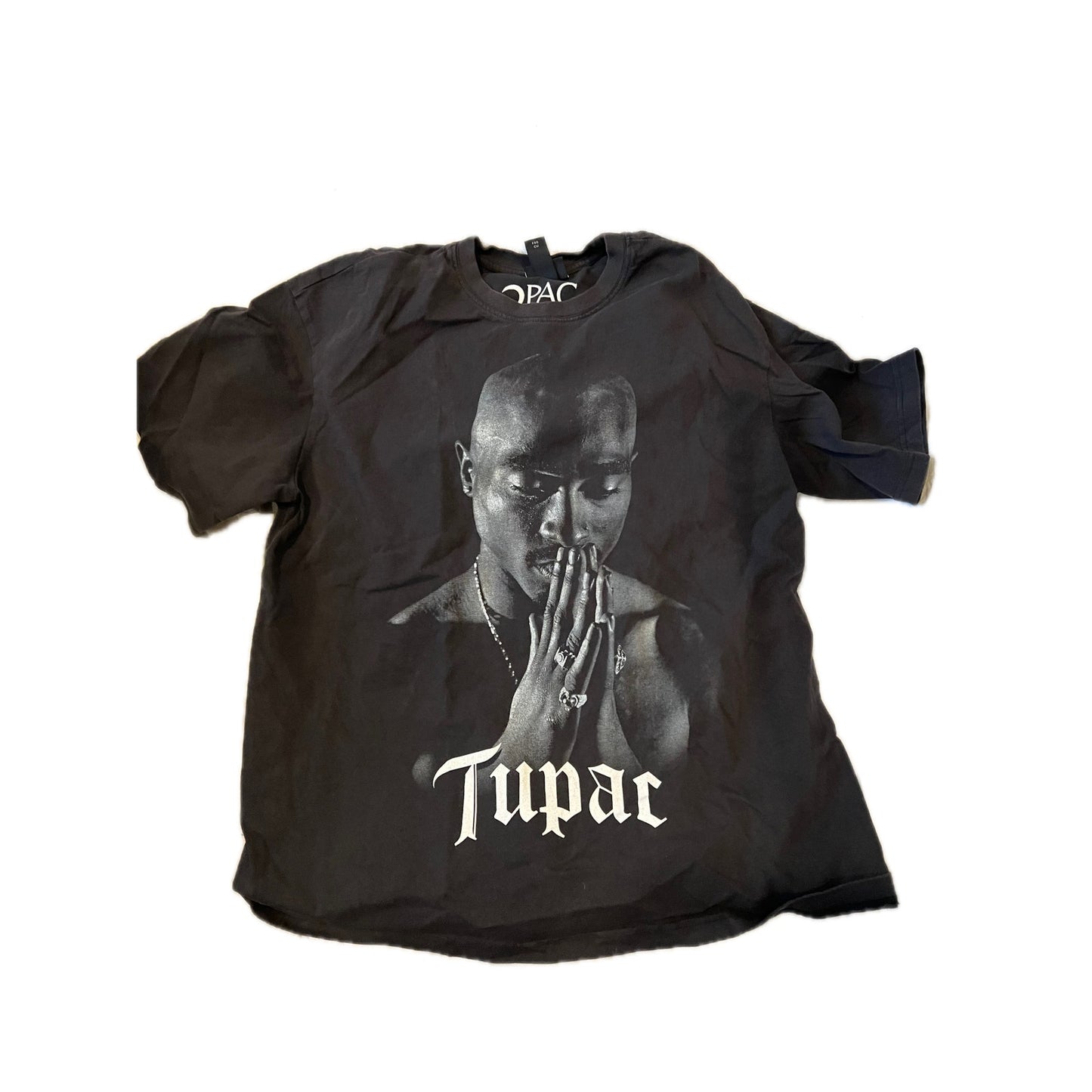 H&M Loose Tupac Praying Vintage 2Pac Black T-Shirt Mens L