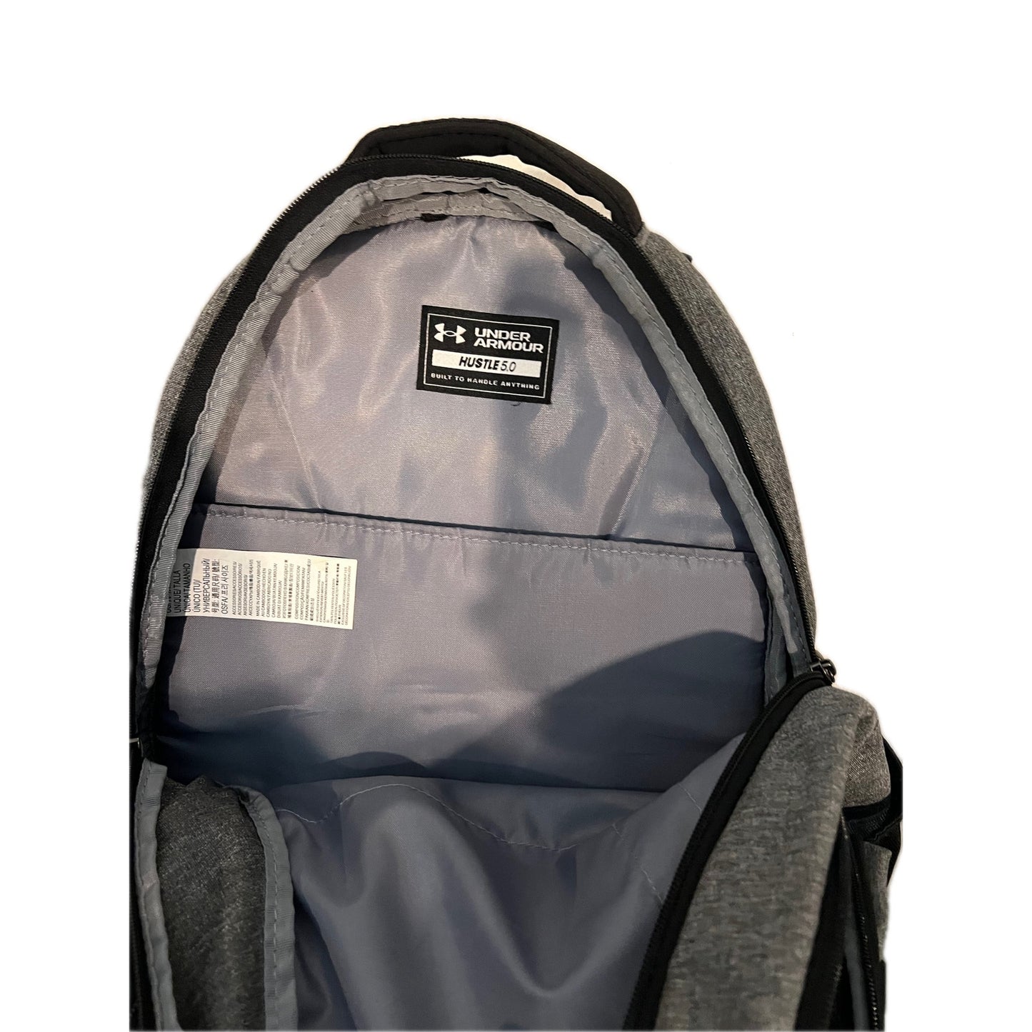 Under Armour Gray Black Hustle 5.0 Backpack