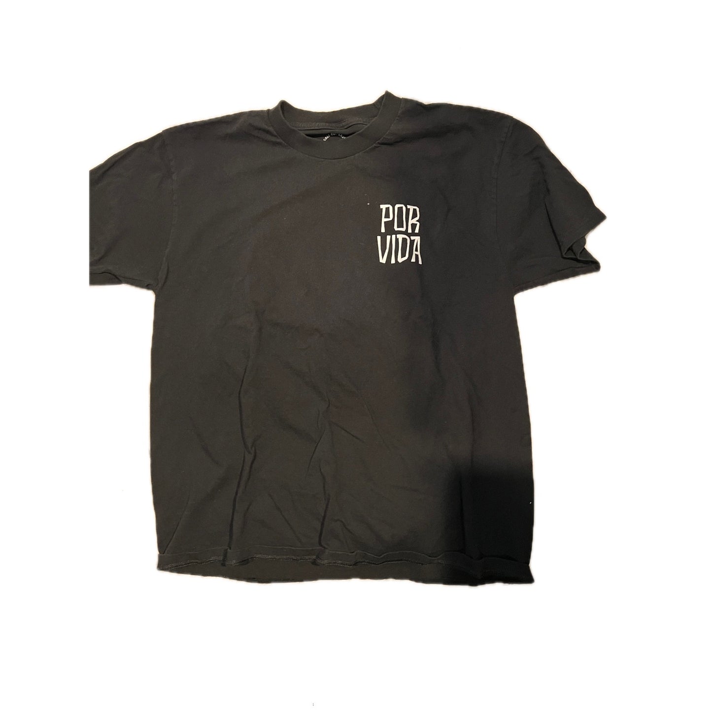 Last Call Co Por Vida Black T-Shirt Mens Large