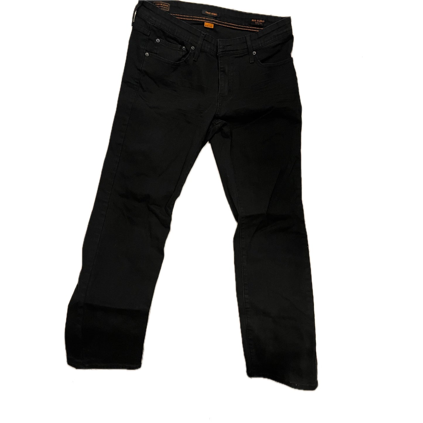 True Rebel 808 Slim Fit Black Jeans Mens 32x30