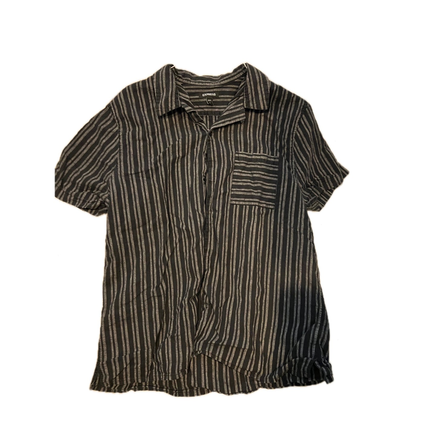 Chemise à Manches Courtes Imprimé Gris Noir Homme Taille L